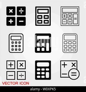 Calculator icon vector. Savings, finances sign isolated on white, economy concept, Trendy Flat style for graphic design, Web site, UI. EPS10 Stock Vector