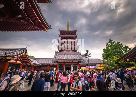 Tokyo - May 18, 2019: Sanja Matsuri Festival crowd at the Sensoji temple in Asakusa, Tokyo, Japan Stock Photo