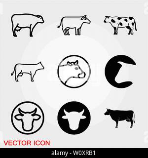 Cow icon. High quality symbol of animal for web design or mobile app. Thin line signs of cow for design logo, visit card, etc. Outline pictogram of co Stock Vector