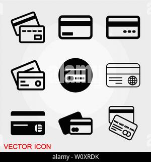 Credit Card, Credit Card icon vector, in trendy flat style isolated on white background. Credit Card icon image, Credit Card icon illustration Stock Vector
