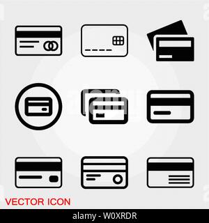 Credit Card, Credit Card icon vector, in trendy flat style isolated on white background. Credit Card icon image, Credit Card icon illustration Stock Vector