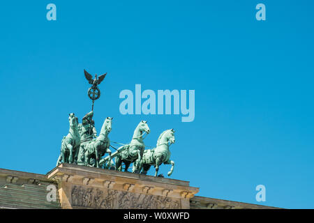 Top of  Brandenburger Tor - Berlin Germany - Brandenburg Gate Stock Photo
