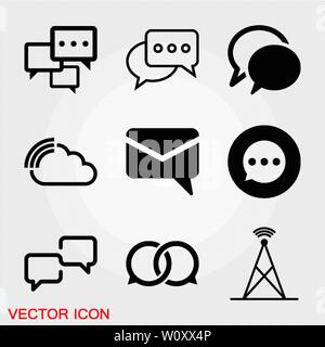 Comunication icon. Data Comunication Icon Collection icon vector symbol Stock Vector