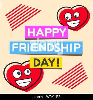 Happy Friendship Day Hand Drawn Vector Lettering Design. Perfect For Advertising, Poster Or Greeting Card Stock Vector