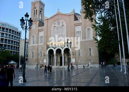 CHURCH OF PANAGIA GORGOEPIKOOS Mitropoleos Square athens greece Stock Photo