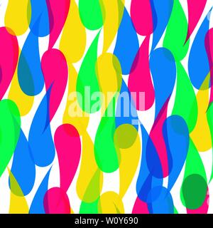 Seamless abstract illustration of multicolored large water drops. Stock Vector