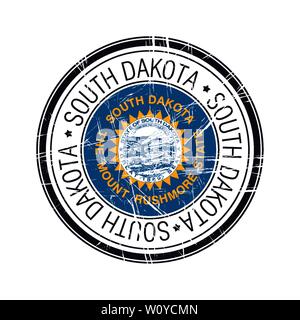 Great state of South Dakota postal rubber stamp, vector object over white background Stock Vector