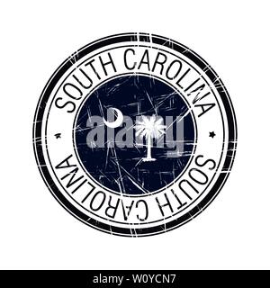 Great state of South Carolina postal rubber stamp, vector object over white background Stock Vector