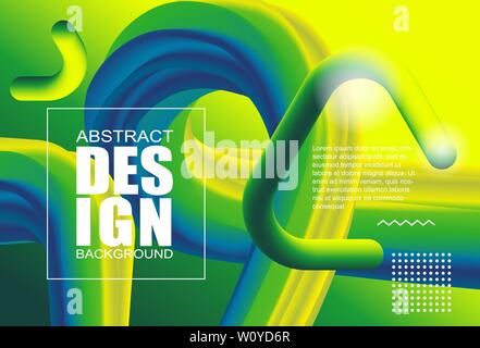 Abstract modern design 3d flow shape. Liquid wave backgrounds for Poster, Presentation and Web Banner Stock Vector