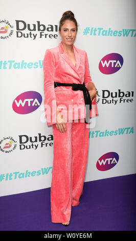 Johanna Konta attending the Dubai Duty Free WTA Summer Party 2019 held at the Jumeirah Carlton Tower, London. Stock Photo
