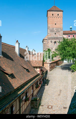 NUREMBERG, GERMANY - JUNE 13, 2019: The Imperial Castle courtyard Stock Photo