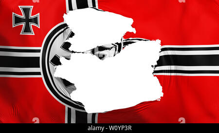Tattered Germany Nazi flag, white background, 3d rendering Stock Photo