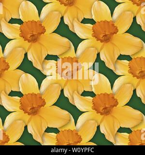 Narcissus Seamless Texture Background Pattern Stock Photo