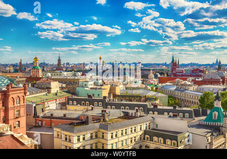 Aerial view at historic center of Moscow, Russia. Stock Photo