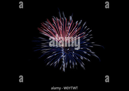 Fireworks Exploding Fourth Detailed fireworks display exploding at Fourth of July celebration ...
