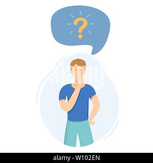 man thinking about the question. Stock Vector