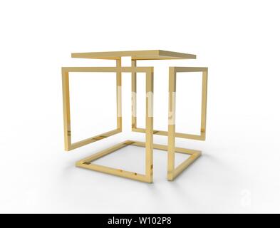 3d rendering of an infinity cube isolated in white studio background. Stock Photo