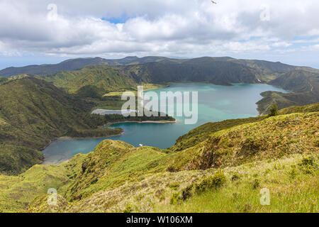 Crater Lake Lagoa do Fogo, Sao Miguel Island, Azores Archipelago, Portugal Stock Photo