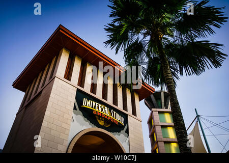 Singapore - Jun 10, 2019: Universal Studios Singapore is a theme park located within Resorts World Sentosa on Sentosa Island, Singapore. Stock Photo