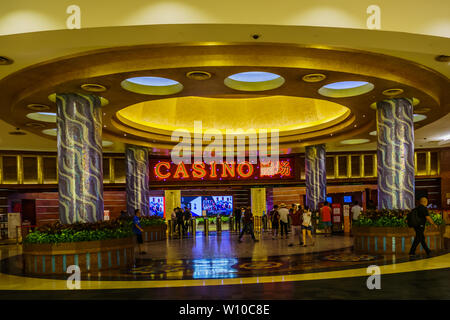 Singapore - Jun 10, 2019: Resorts World Sentosa Casino is one of the only two Casinos in Singapore. Stock Photo