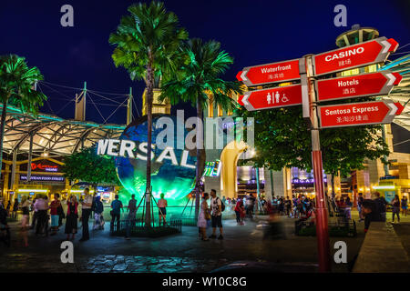 Singapore - Jun 10, 2019: Universal Studios Singapore is a theme park located within Resorts World Sentosa on Sentosa Island, Singapore. Stock Photo