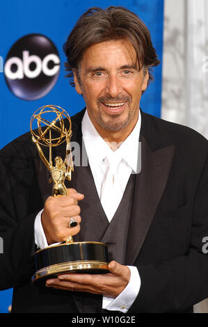 Al Pacino at The 56th Annual Primetime Emmy Awards - Press Room held at The Shrine Auditorium in Los Angeles, CA. The event took place on Sunday, September 19, 2004.  Photo by: SBM / PictureLux - All Rights Reserved   - File Reference # 33790-5211SBMPLX Stock Photo