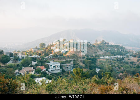 View of the Hollywood Hills from Runyon Canyon Park, in Los Angeles, California Stock Photo