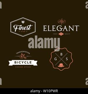 Sets of vintage badge logo template with simple and minimalistic style Stock Vector
