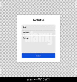 Contact form page template isolated . Template for your design Stock Vector