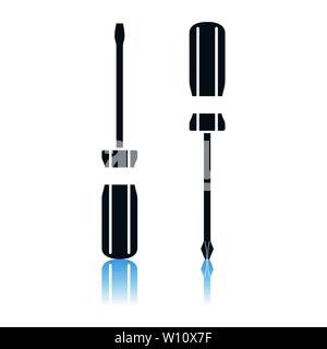 Screwdriver Icon. Shadow Reflection Design. Vector Illustration. Stock Vector
