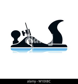 Jack-plane Tool Icon. Shadow Reflection Design. Vector Illustration. Stock Vector