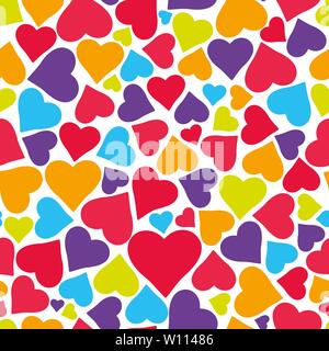 Vector seamless pattern with hearts. Can be used for wallpaper, pattern fills, web page background,surface textures. Stock Vector