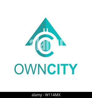 Letter oc with building logo Template design Stock Vector