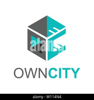 Letter oc with building logo Template design Stock Vector
