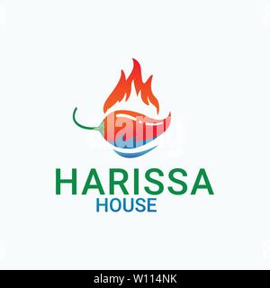 Chili house logo design template Stock Vector