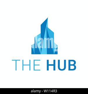 Business city Logo design vector template. Real Estate Architecture Construction Logotype concept icon. Stock Vector