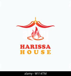 Chili house logo design template Stock Vector