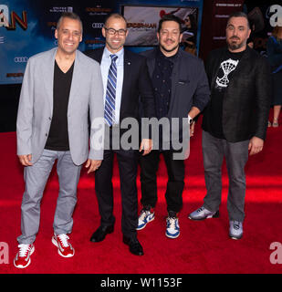 Los Angeles, CA - June 26, 2019: Joseph Gatto, James Murray, Brian Quinn, and Salvatore Vulcano of The Tenderloins attend the premiere of Sony Picture Stock Photo