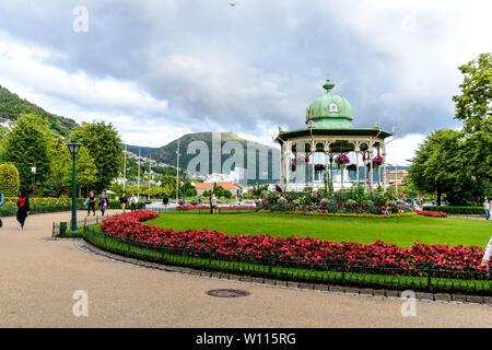 Music pavillion in city center of Bergen, Norway Stock Photo