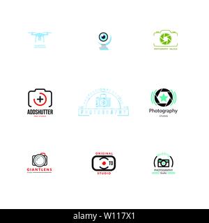 On Camera icons Logo template design Stock Vector