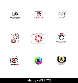 On Camera icons Logo template design Stock Vector