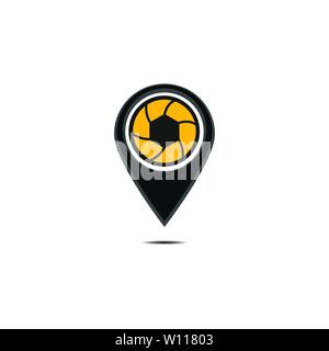 photo locator camera logo template design Stock Vector