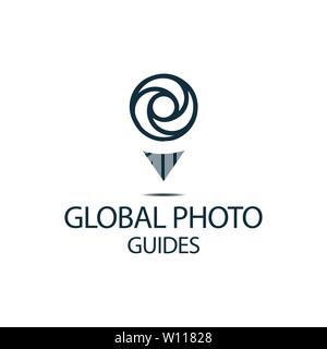 photo locator camera logo template design Stock Vector