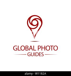 photo locator camera logo template design Stock Vector