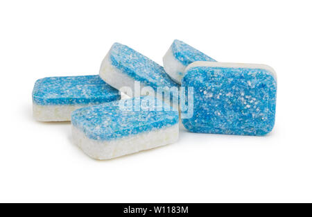 Dishwasher tablets isolated on a white background Stock Photo