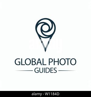 photo locator camera logo template design Stock Vector