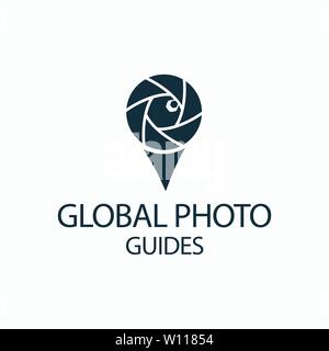 photo locator camera logo template design Stock Vector