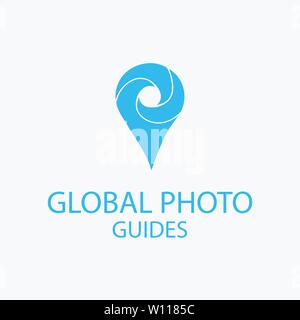 photo locator camera logo template design Stock Vector