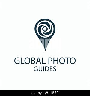 photo locator camera logo template design Stock Vector
