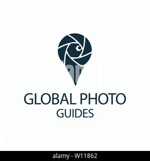 photo locator camera logo template design Stock Vector